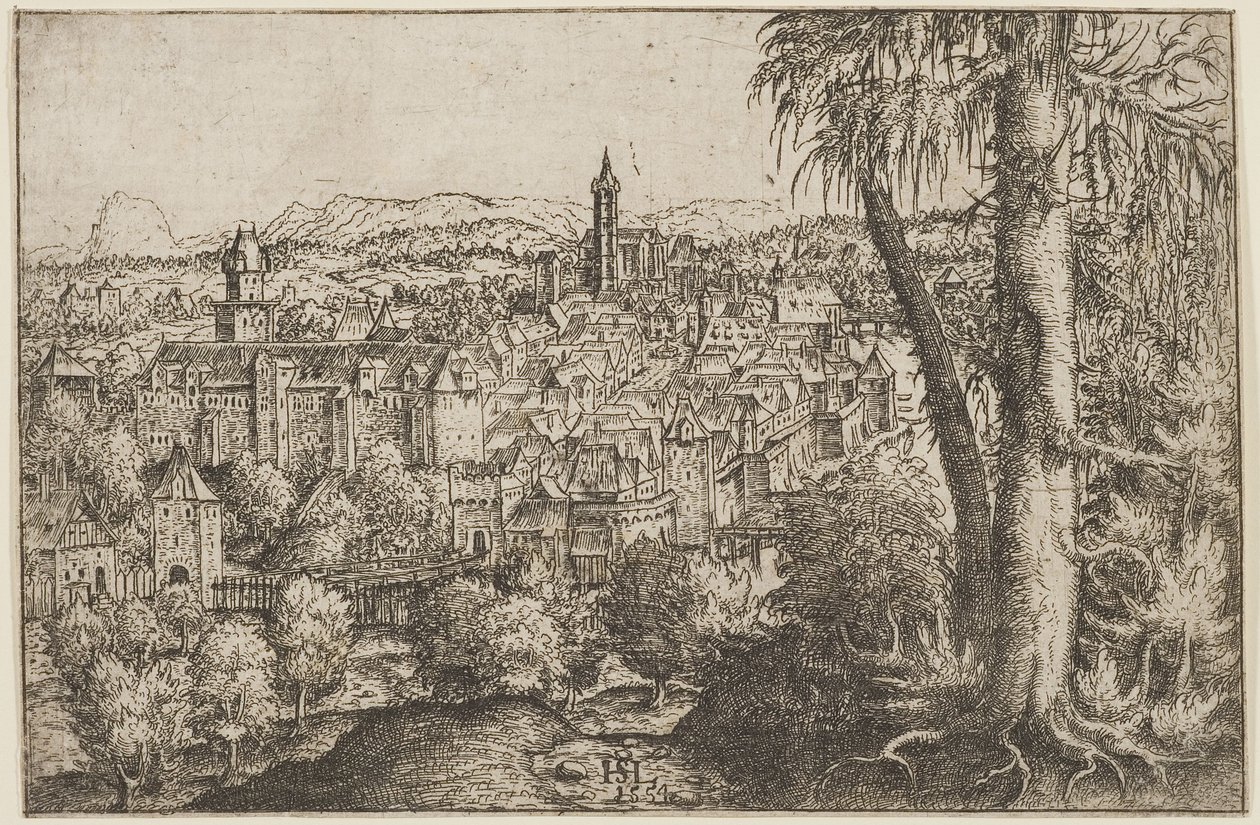 Pohled na Steyr na Enns od Hans Sebald Lautensack