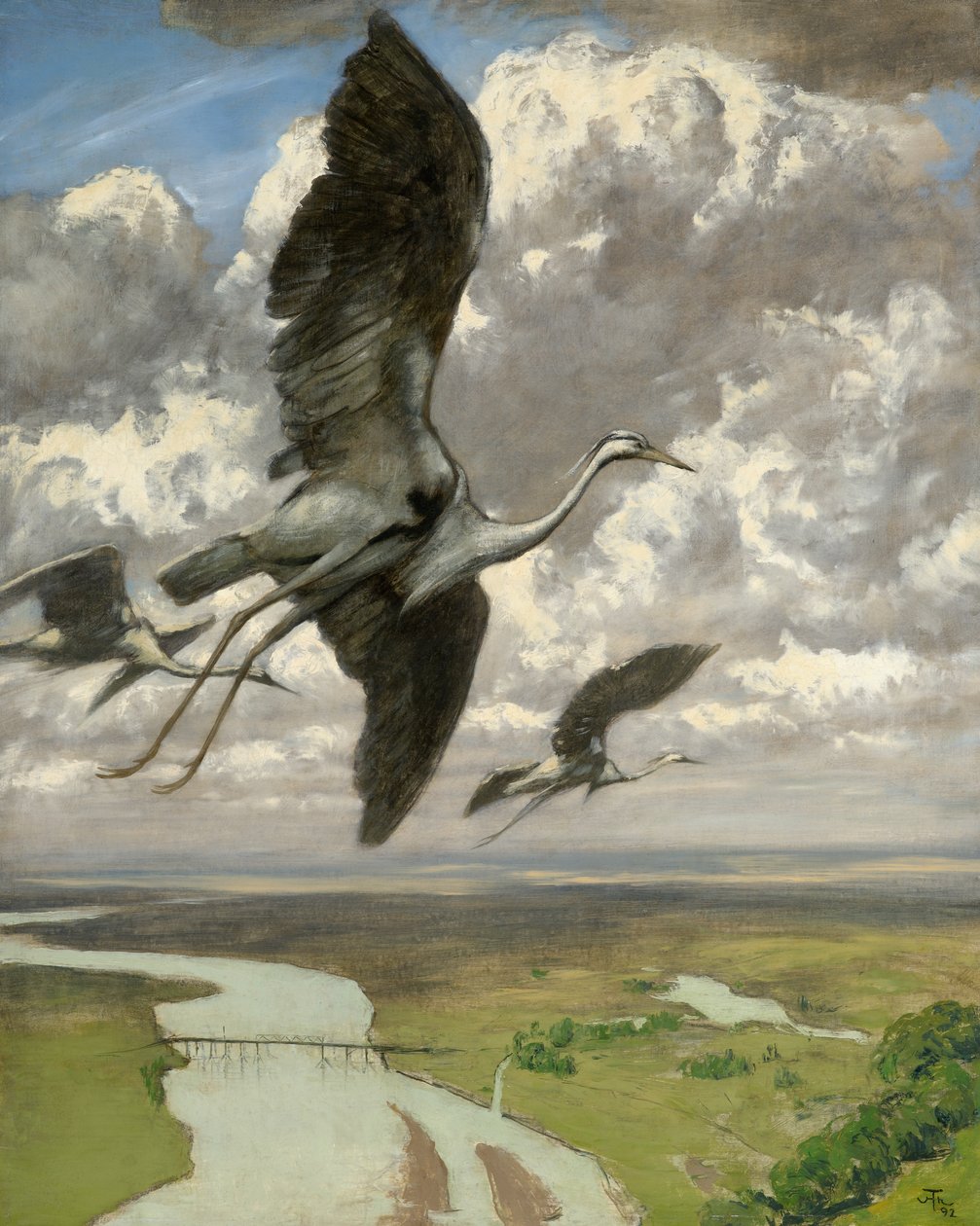 Wonderous Birds, 1892 (olej na kartonu) od Hans Thoma