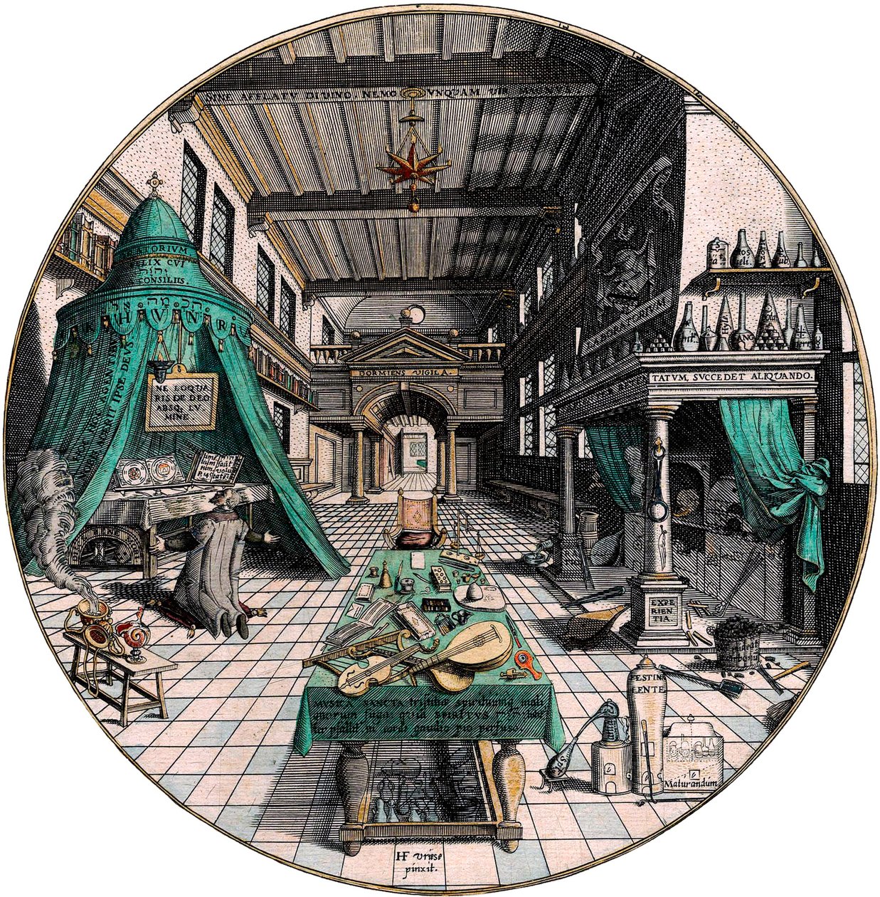 Alchymistická laboratoř, 1595. od Hans Vredeman de Vries