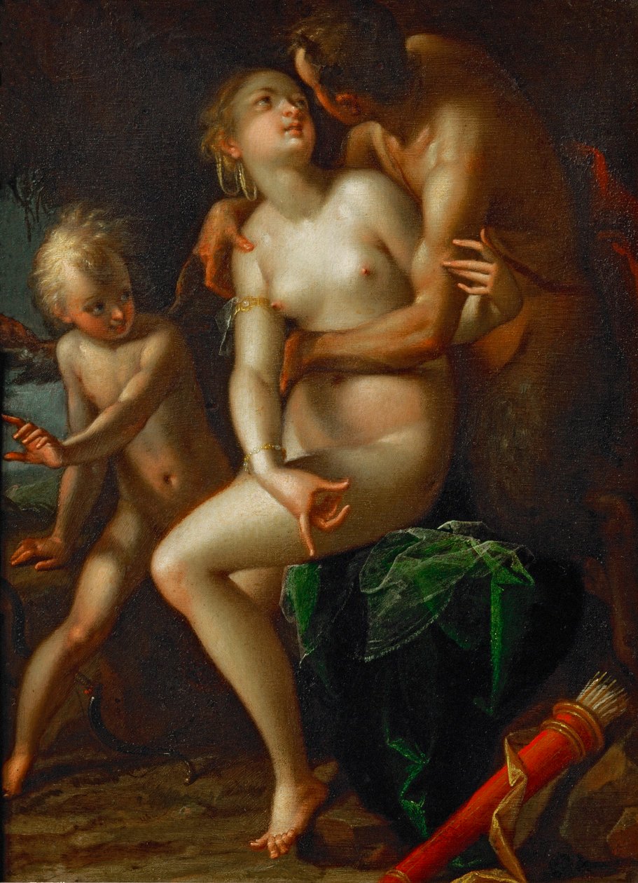 Jupiter, Antiopa a Amor... od Hans von Aachen