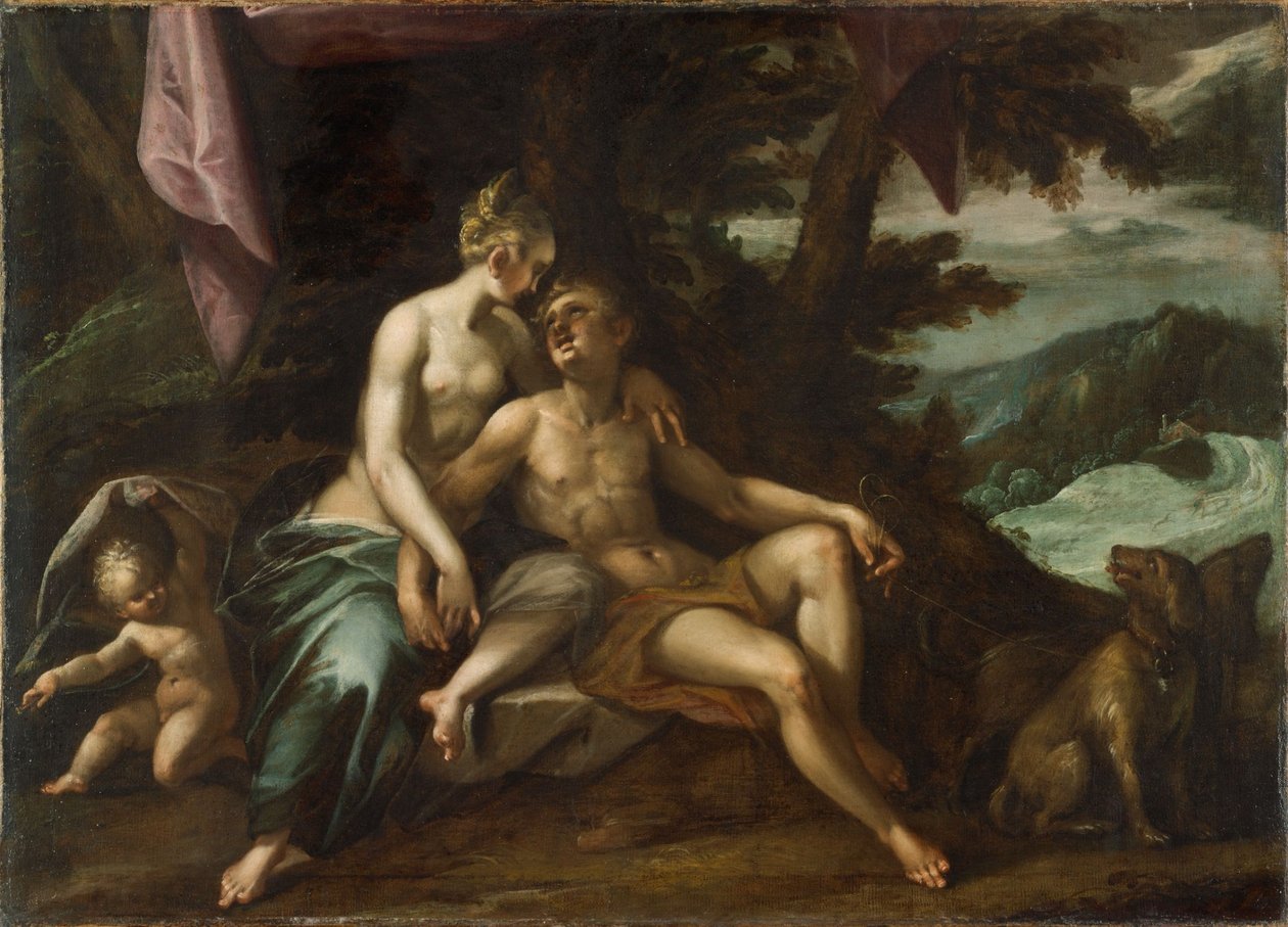 Venuše a Adonis od Hans von Aachen