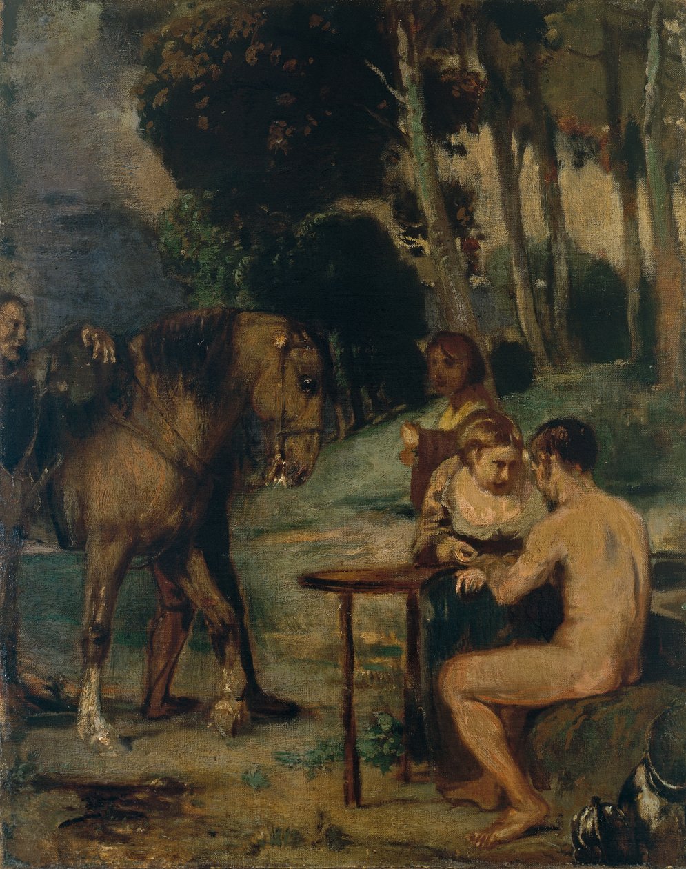 Večerní lesní scéna od Hans von Marées