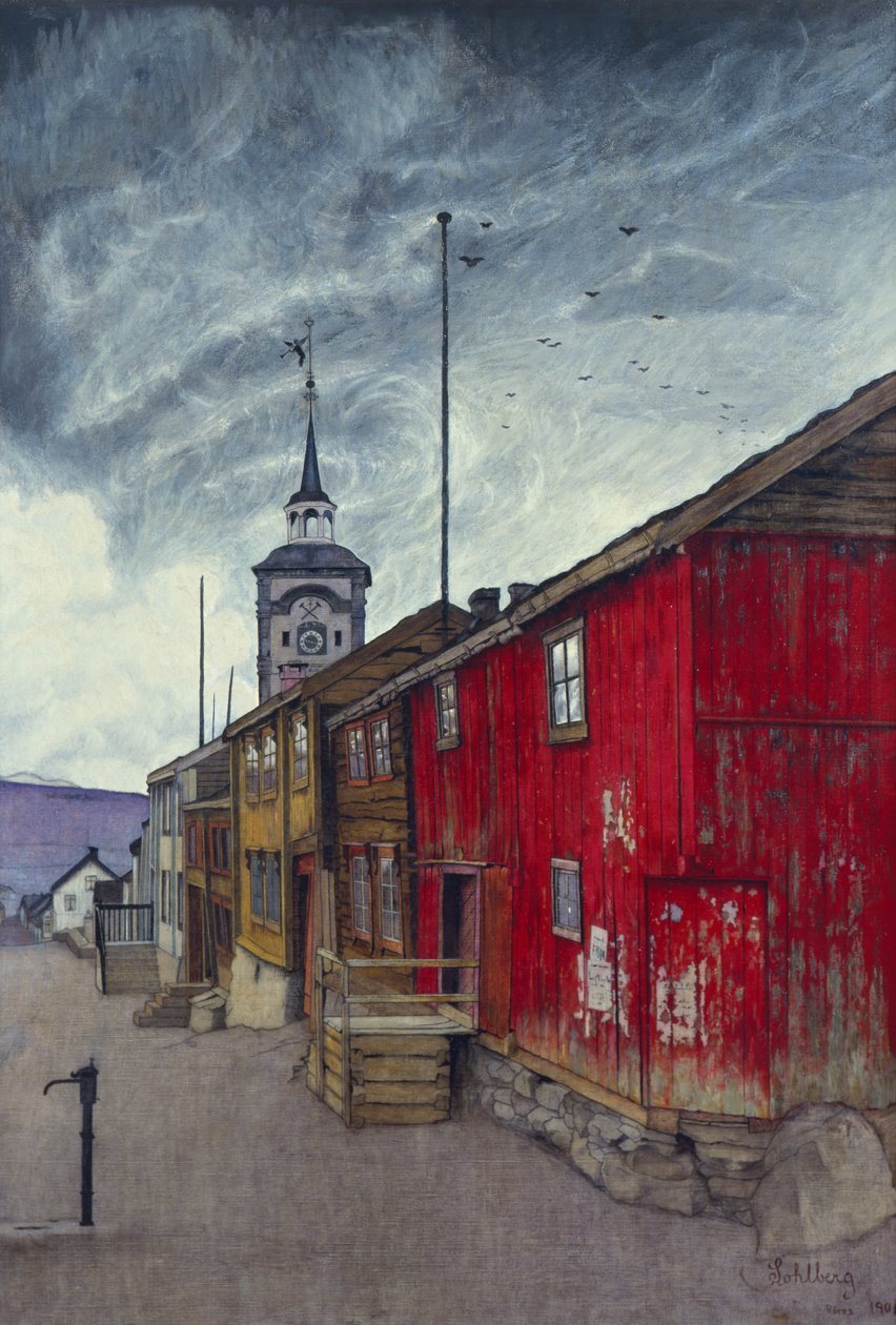 Ulice v Røros od Harald Oscar Sohlberg