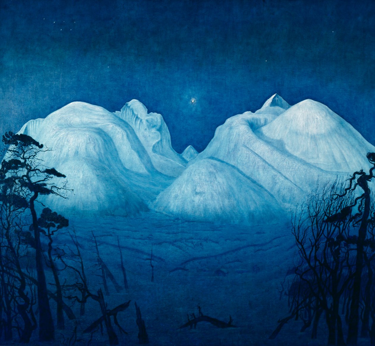 Zimní noc v Rondane od Harald Oscar Sohlberg