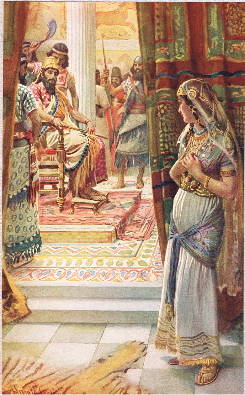 Ester, ilustrace z knihy "Women of the Bible", vydané The Religious Tract Society, 1927. od Harold Copping