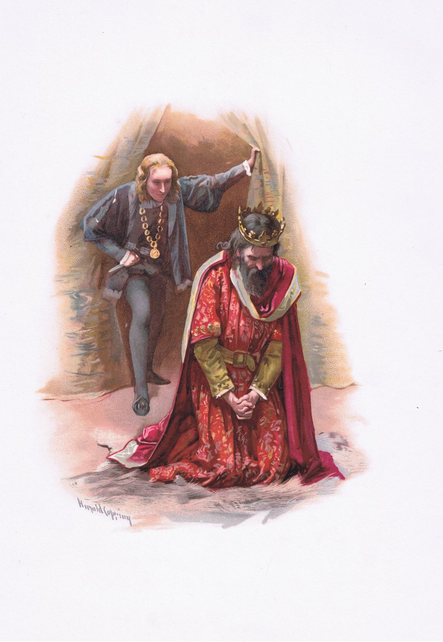 Hamlet a král, ilustrace z Hamleta od Harold Copping