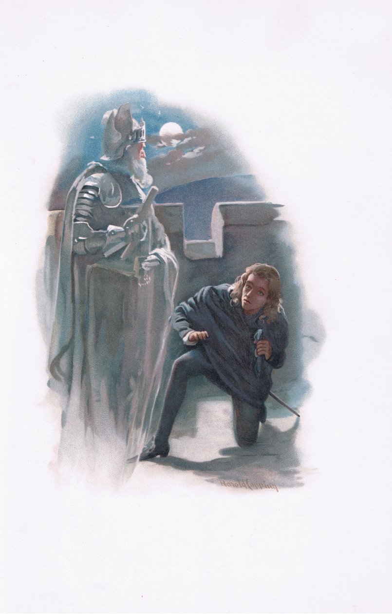 Hamlet a duch, ilustrace z Hamleta od Harold Copping