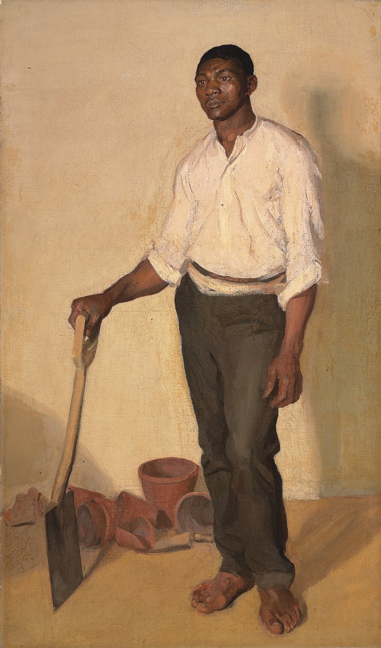Mustan puutarhurin muotokuva, n. 1905 od Harold Gilman