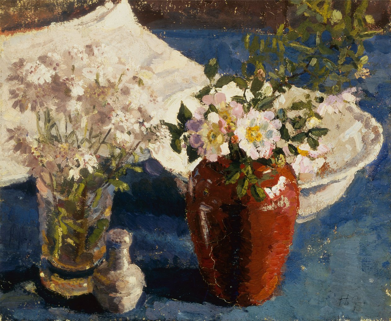 Zátiší s květinami ve váze od Harold Gilman