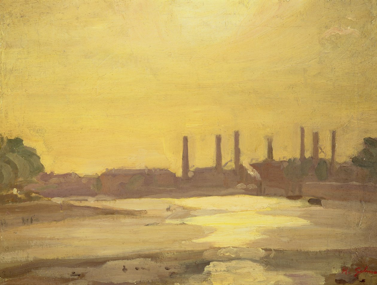 Temže v Chelsea od Harold Gilman