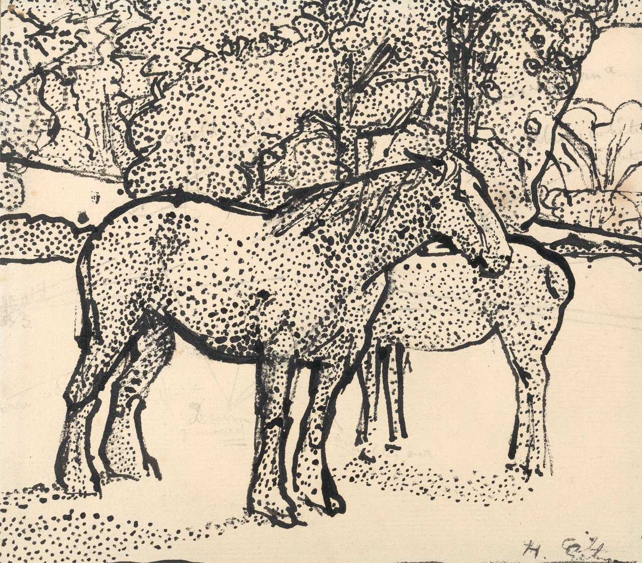 Dva koně od Harold Gilman