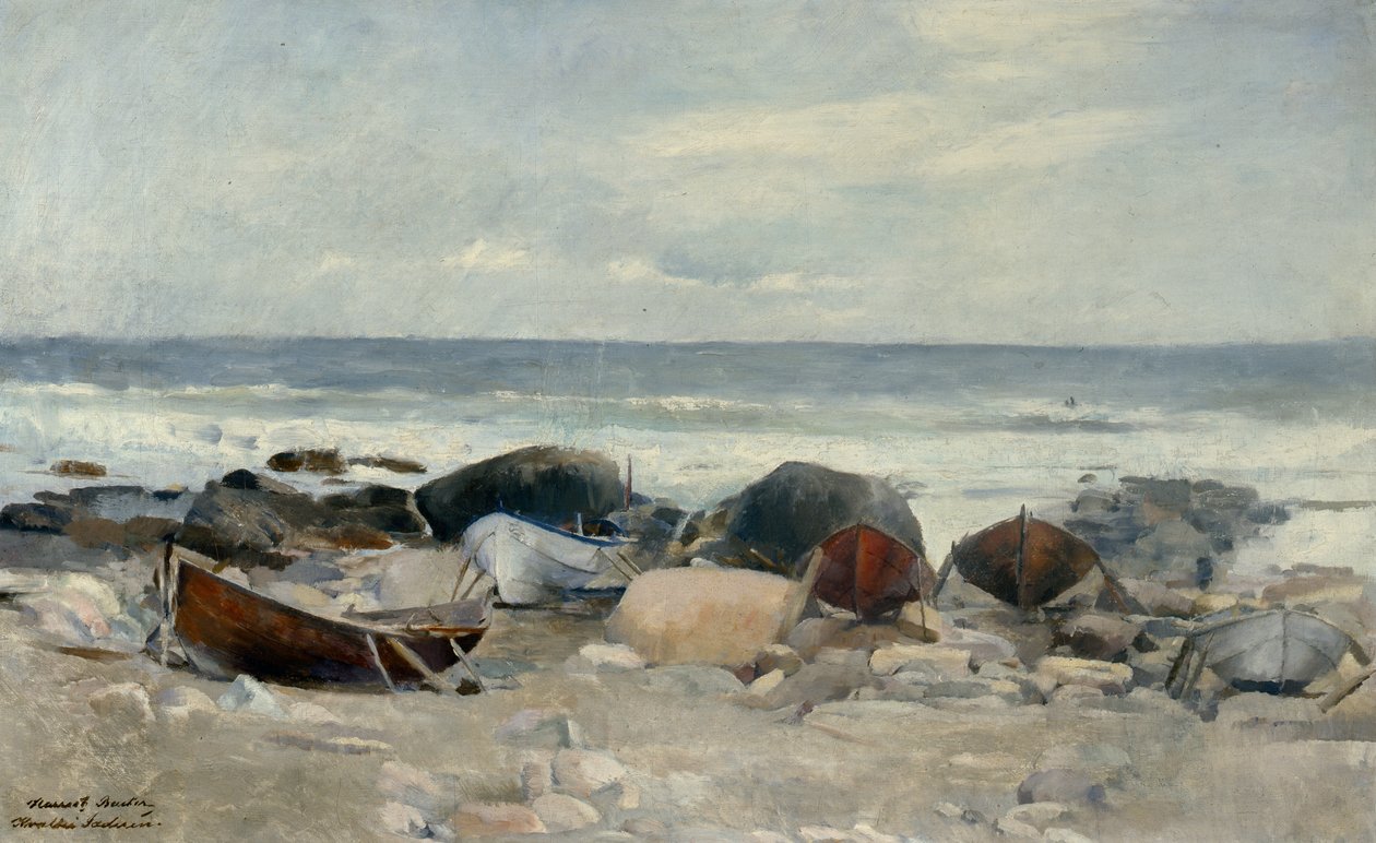 Lodě na pláži, Jæren od Harriet Backer