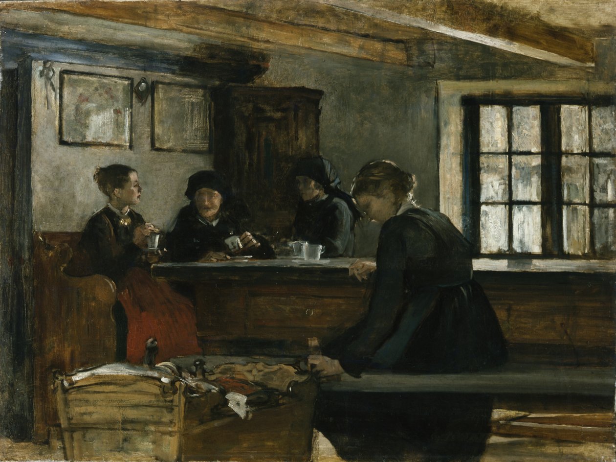 Farmářská kuchyně (olej na plátně) od Harriet Backer