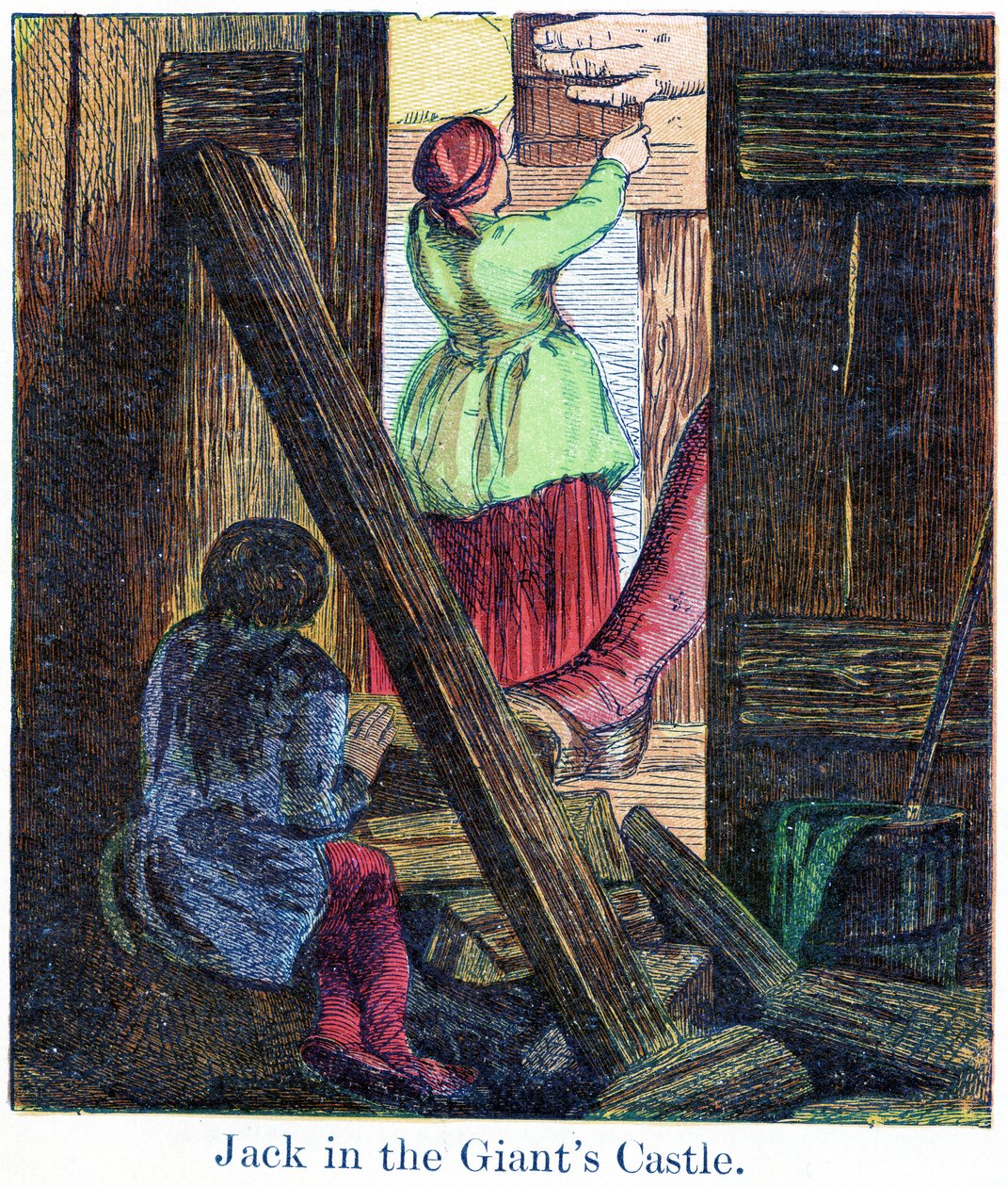 Jack v obřím zámku, 1867 (chromolitho) od Harrison William Weir