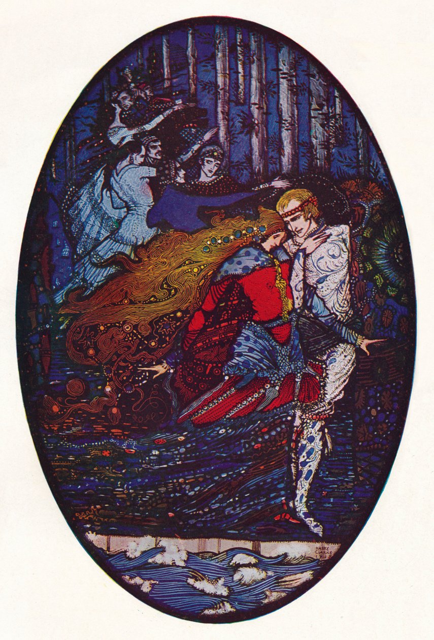 Setkání, c1918 od Harry Clarke