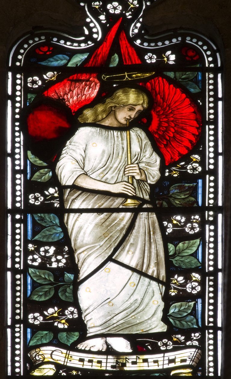 Hudební anděl, 1876 (vitráže) od Harry Ellis Wooldridge