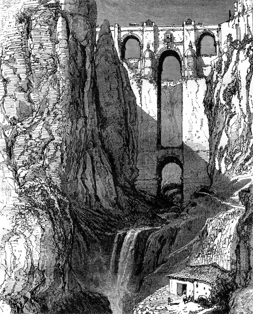 Nový most, Ronda, Španělsko, 19. století. od Harry Fenn