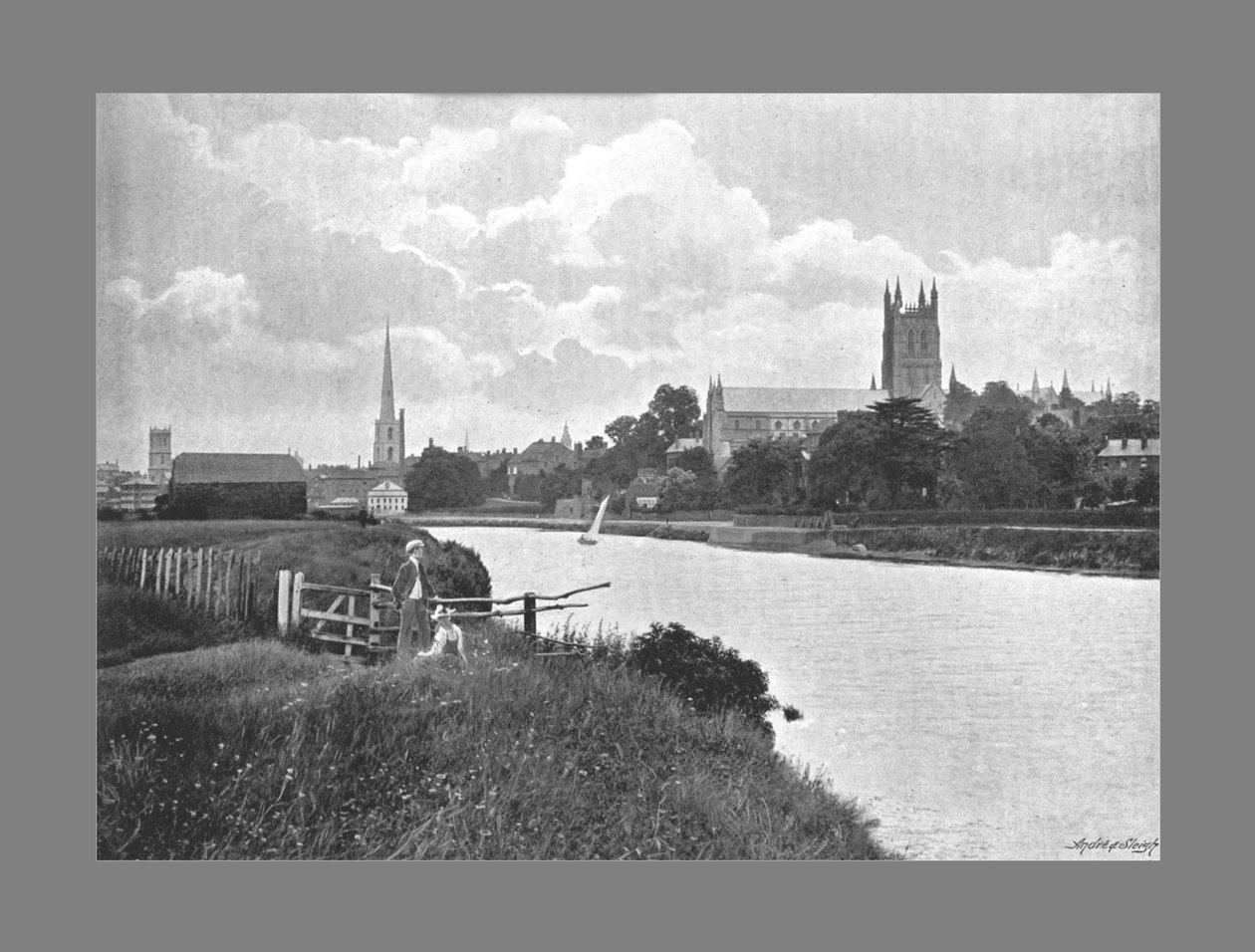 Worcesterská katedrála, c1900 od Harvey Barton