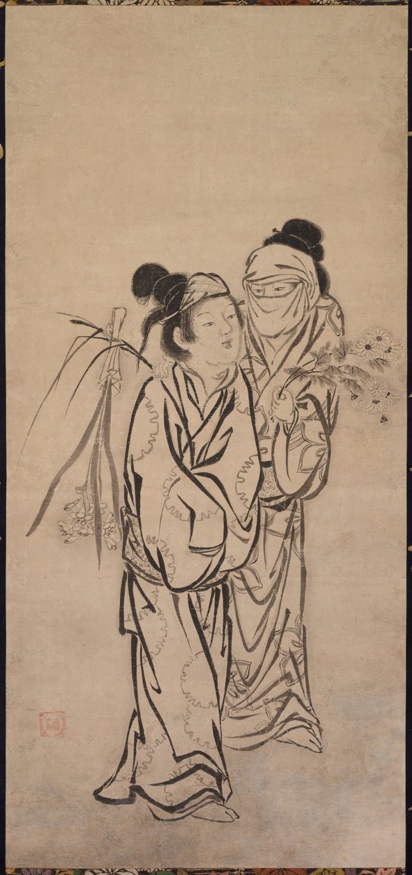 Pár, konec 1500. od Hasegawa Soen