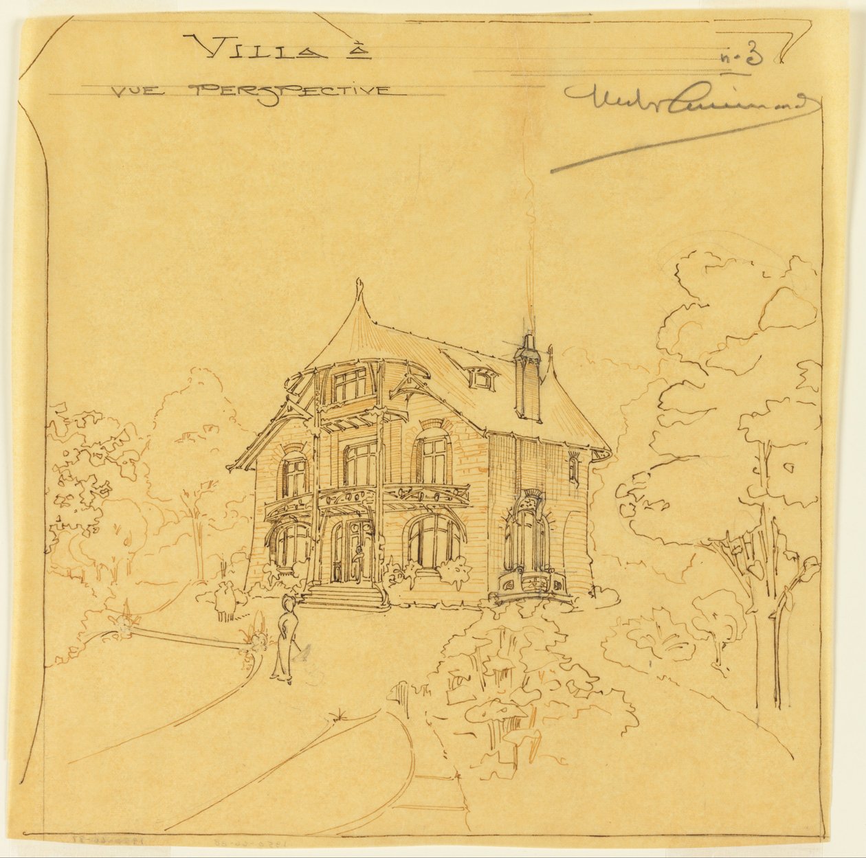 Perspektivní pohled na vilu od Hector Guimard