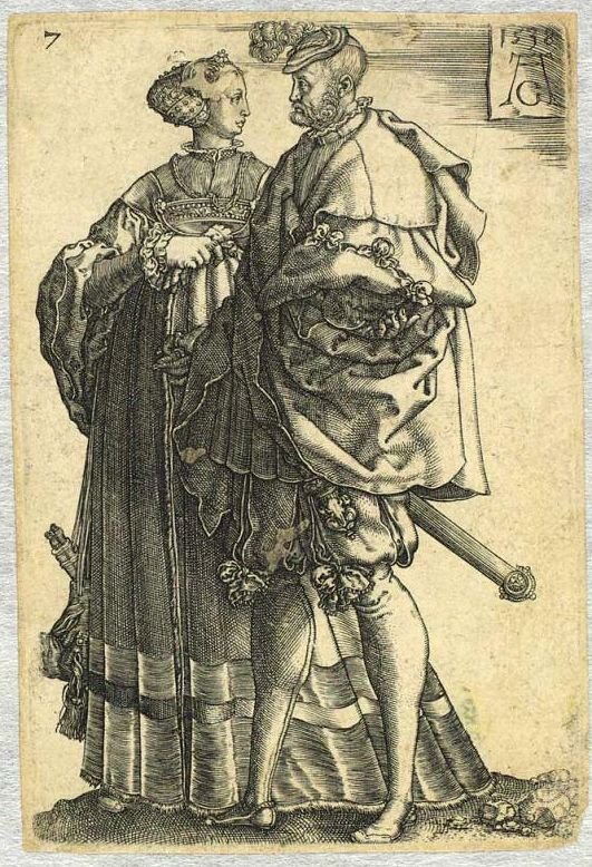 Tančící pár [ze série The Great Wedding Partier] od Heinrich Aldegrever