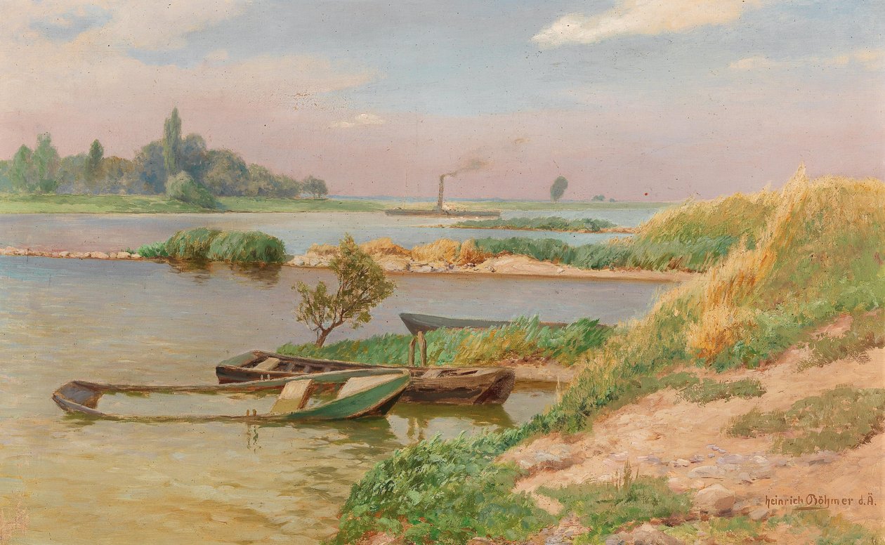 Otevřená říční krajina od Heinrich Bohmer