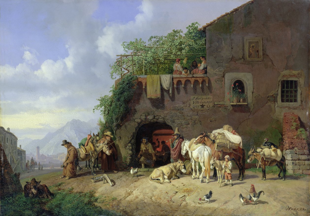 Italská vesnice Forge od Heinrich Burkel