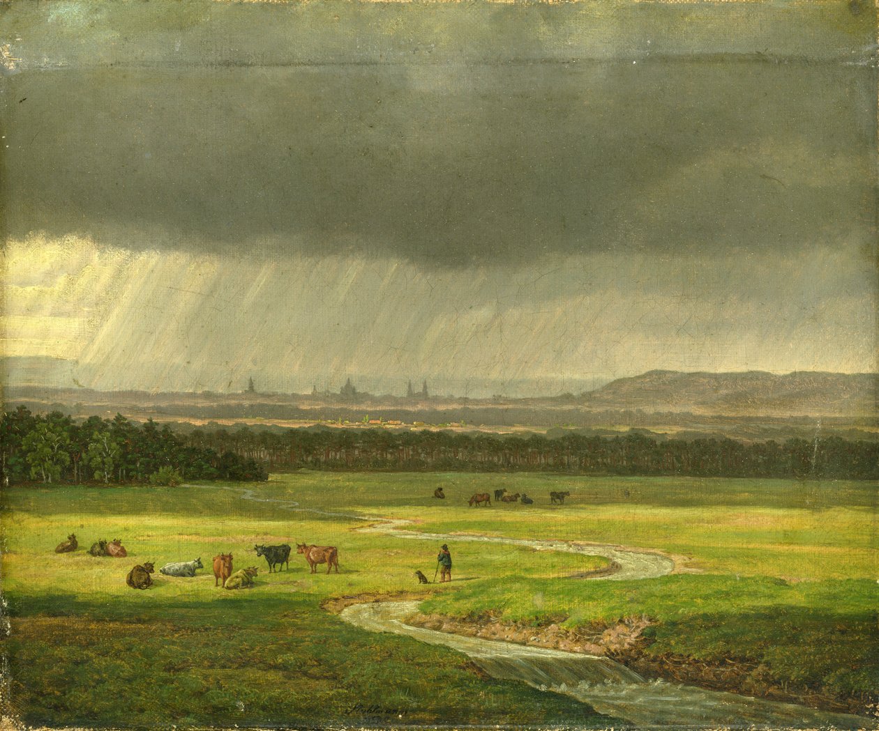 Krajina s Drážďany v dálce, 1830 od Heinrich Stuhlmann