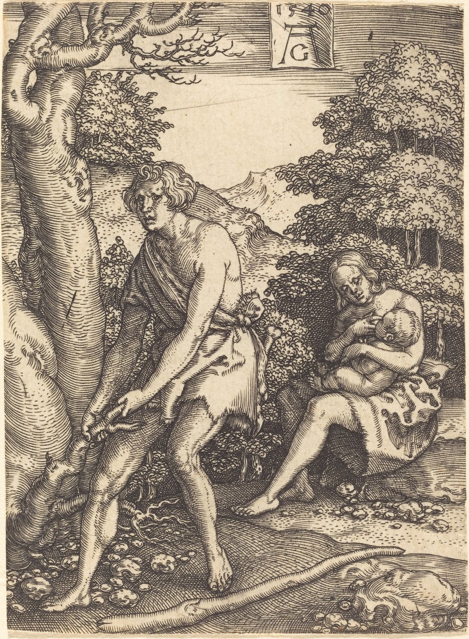 Adam a Eva v práci, 1540. od Heinrich Aldegrever