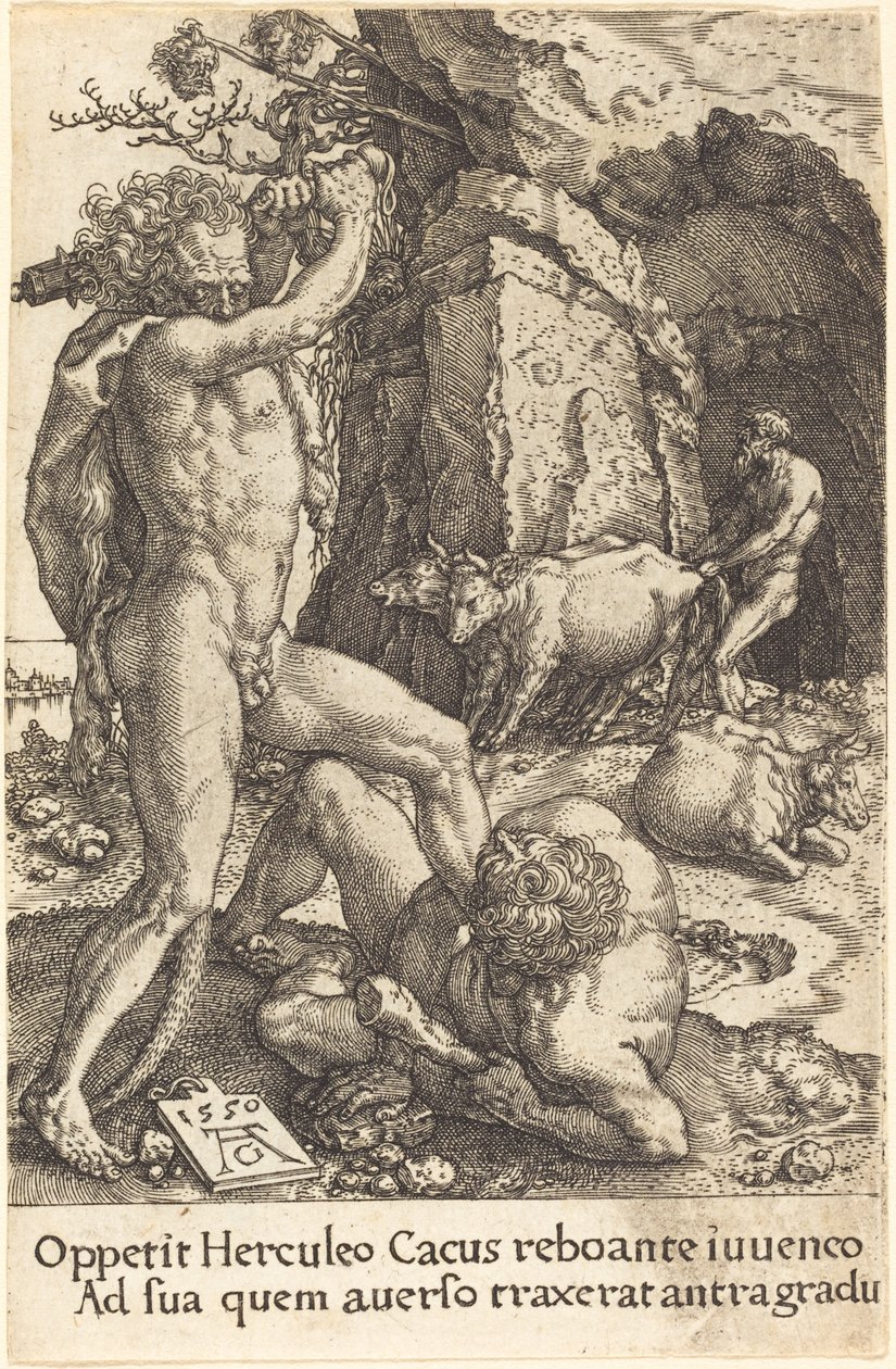 Hercules Killing Cacus, 1550. od Heinrich Aldegrever