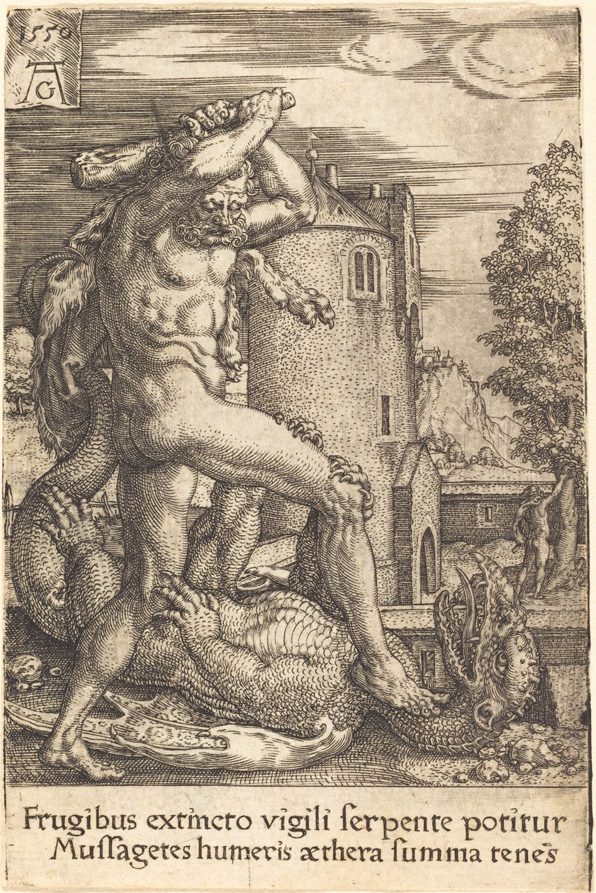 Herkules zabije draka, 1550. od Heinrich Aldegrever