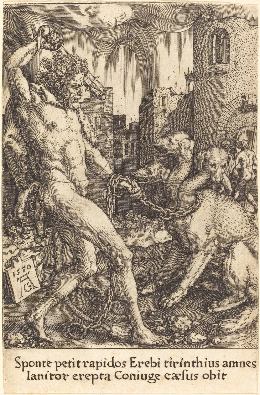 Herkules a Cerberus od Heinrich Aldegrever