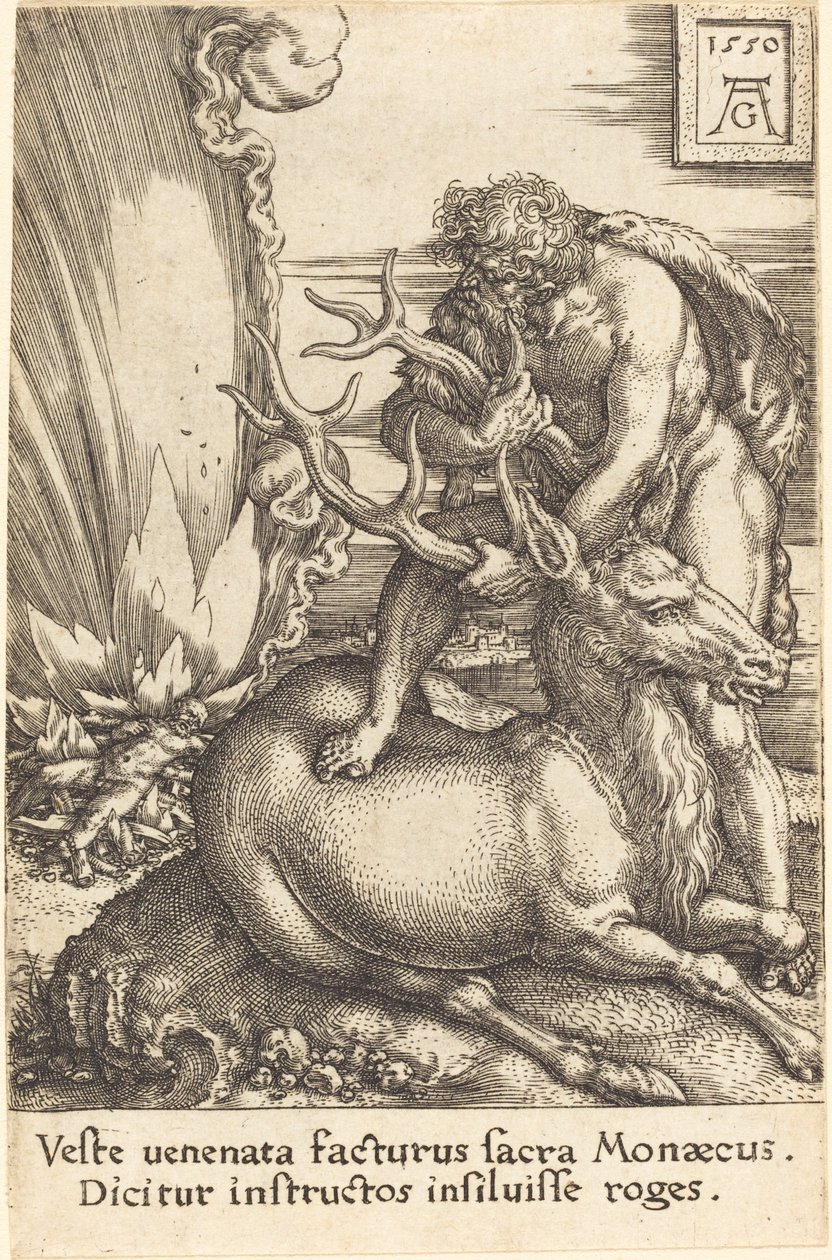 Hercules and the Hind, 1550. od Heinrich Aldegrever
