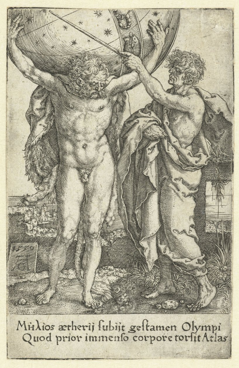 Herkules a Atlas Labors of Hercules (název série) od Heinrich Aldegrever