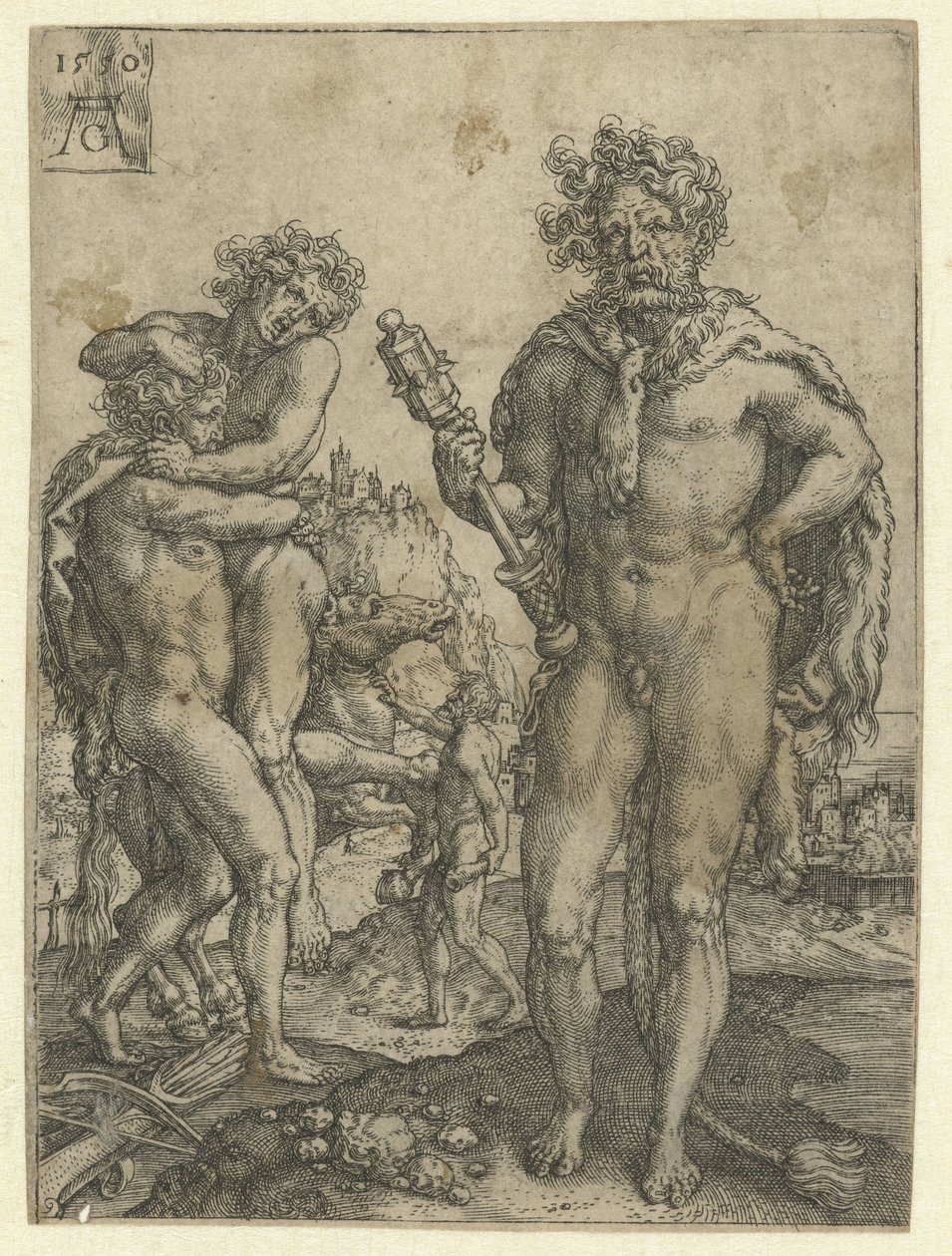 Herkules porazí Antaea Labors of Hercules (název série) od Heinrich Aldegrever
