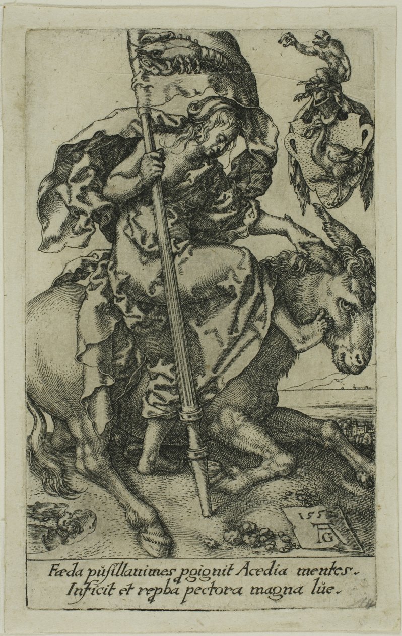 Nečinnost, od Neřestí od Heinrich Aldegrever