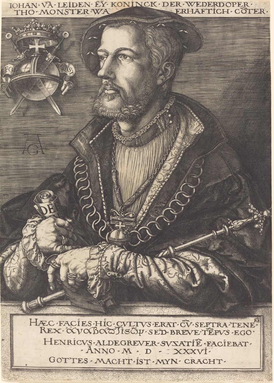 Jan van Leyden. od Heinrich Aldegrever