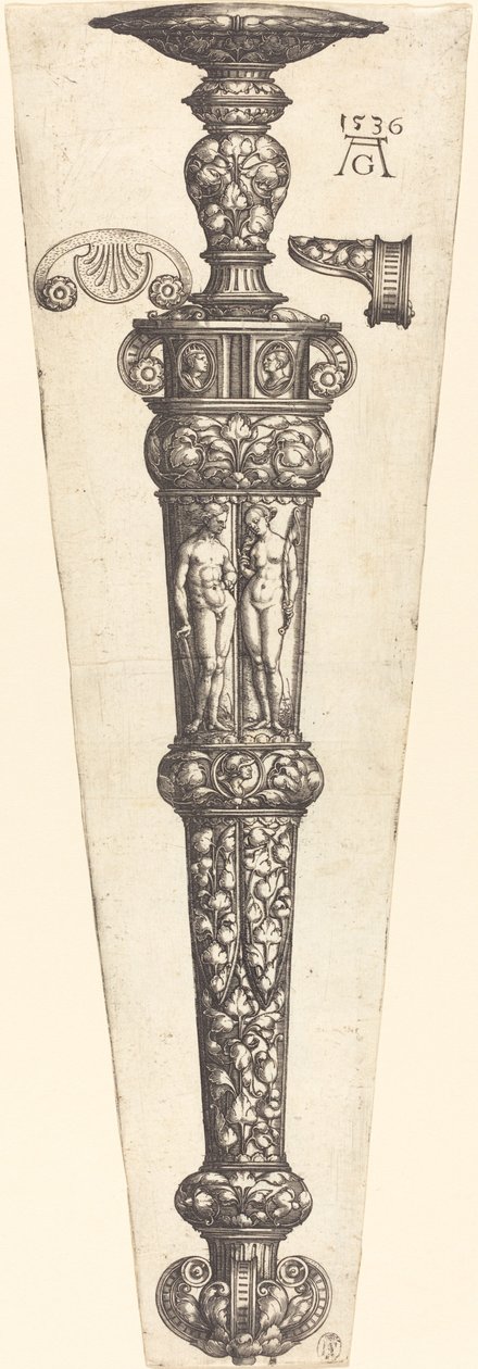 Pochva na velkou dýku s nahým párem, 1536. od Heinrich Aldegrever
