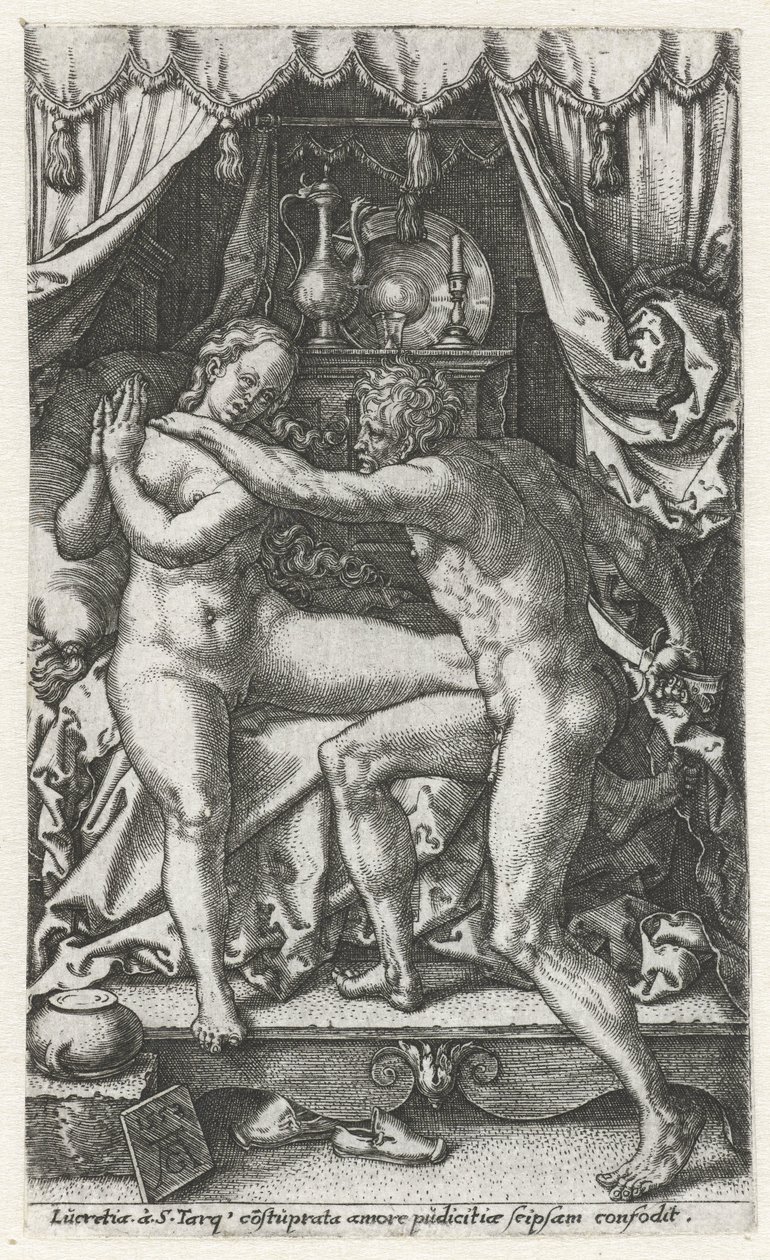 Lucretia a Sextus Tarquinius od Heinrich Aldegrever