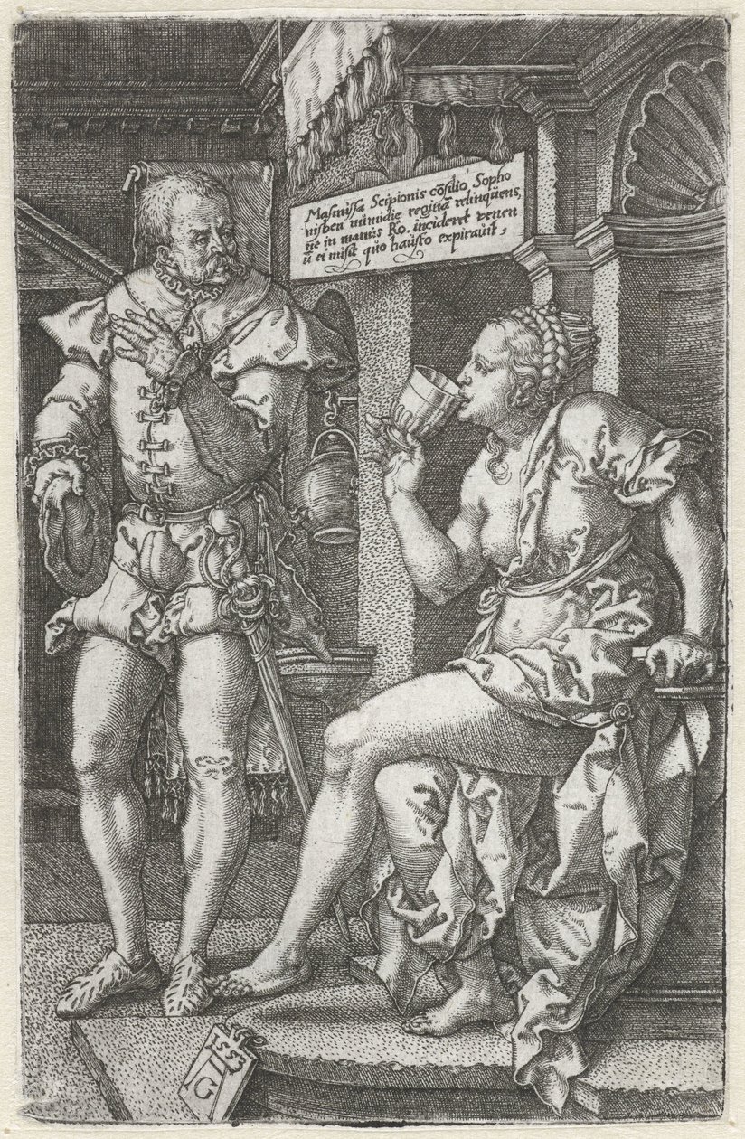 Sophonisba pije jed od Heinrich Aldegrever