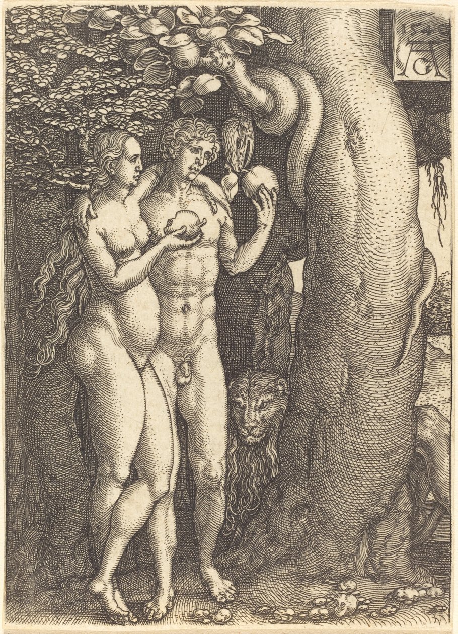 Pokušení hadem od Heinrich Aldegrever