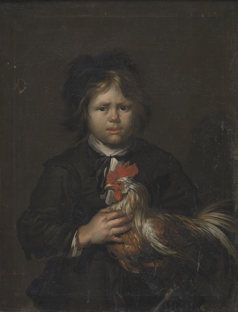 Farmářský chlapec s kohoutem od Heinrich Dittmers