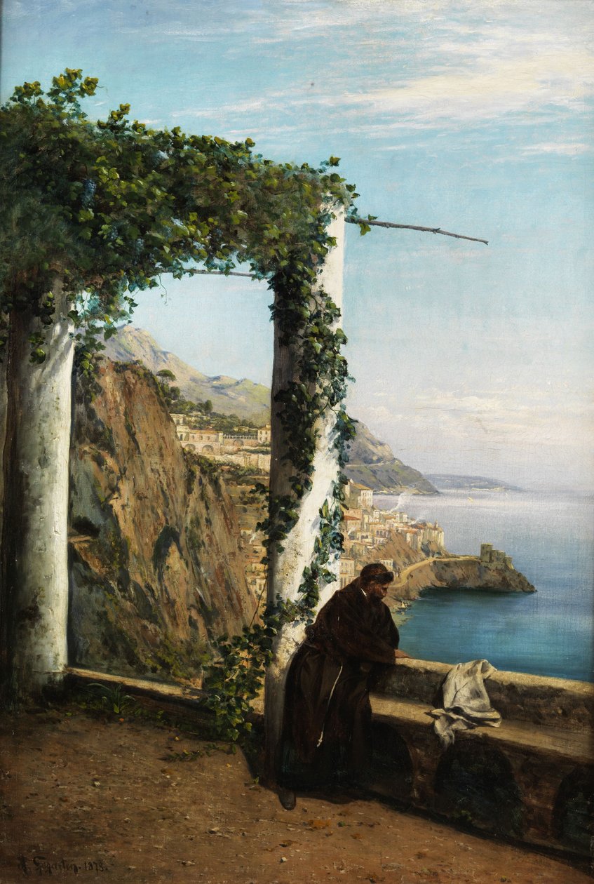 Mnich na pobřeží Amalfi od Heinrich Gogarten
