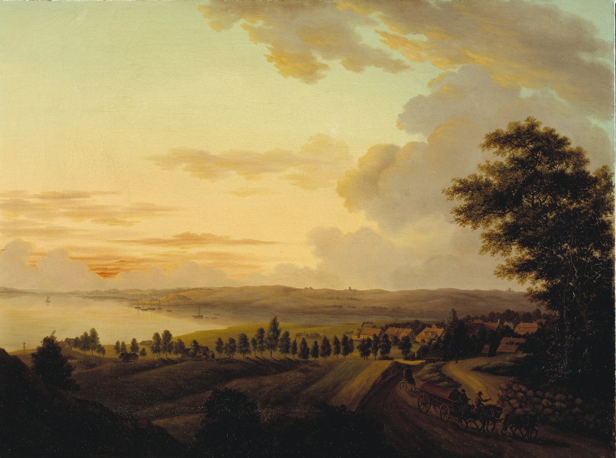 Zélandská krajina, večer od Heinrich Grosch