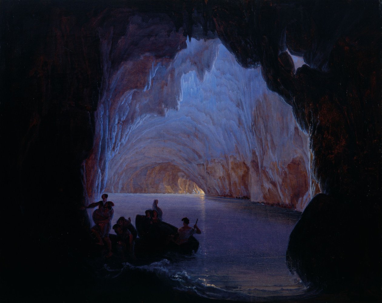 Modrá jeskyně na Capri od Heinrich Jakob Fried