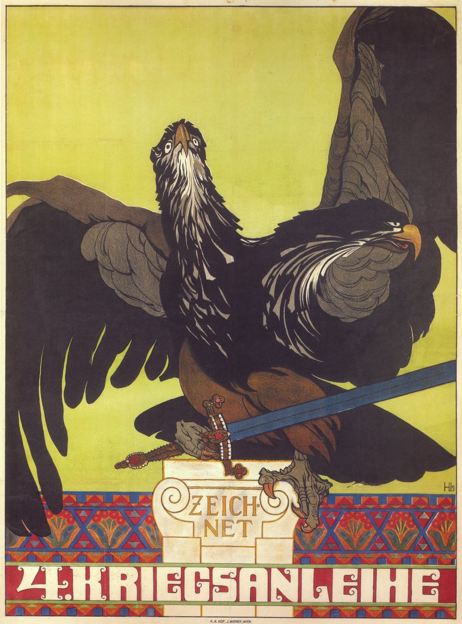Předplaťte si čtvrtou válečnou půjčku, 1916 od Heinrich Lefler