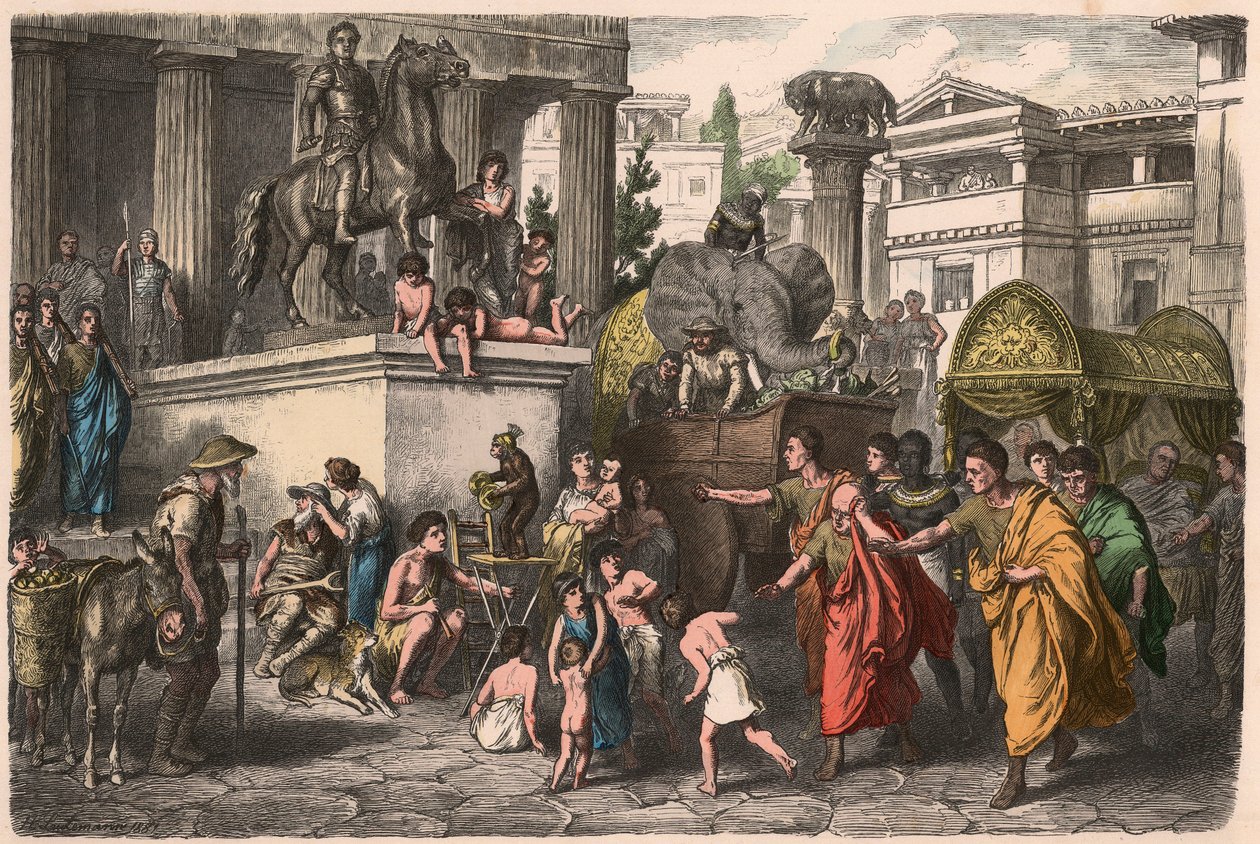 Starověký Řím: Pouliční scéna od Heinrich Leutemann