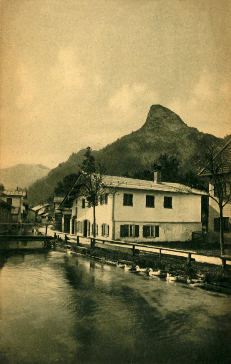 Millstream v Oberammergau, Bavorsko, Německo c1922. od Heinrich Uhlschmid