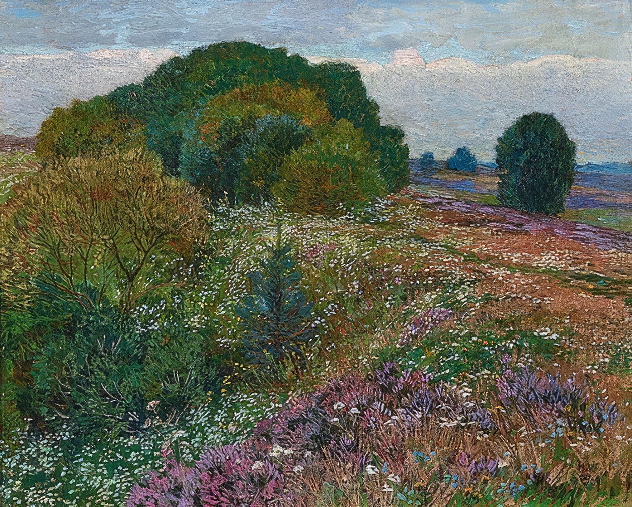 Na okraji vřesu (Heidelandschaft I). 1909 od Heinrich Vogeler