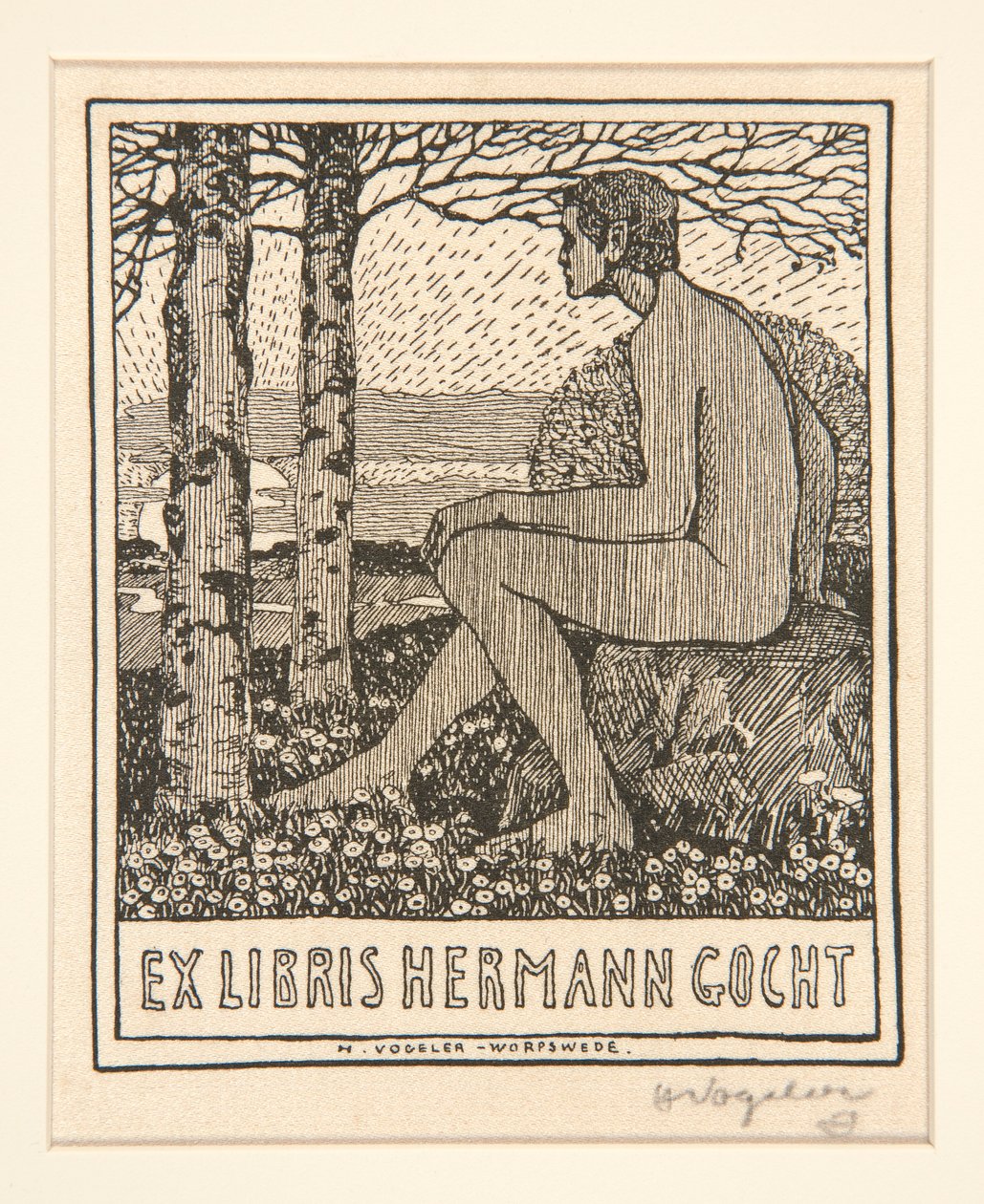 Knihovna: Ex Libris Hermann Gocht od Heinrich Vogeler